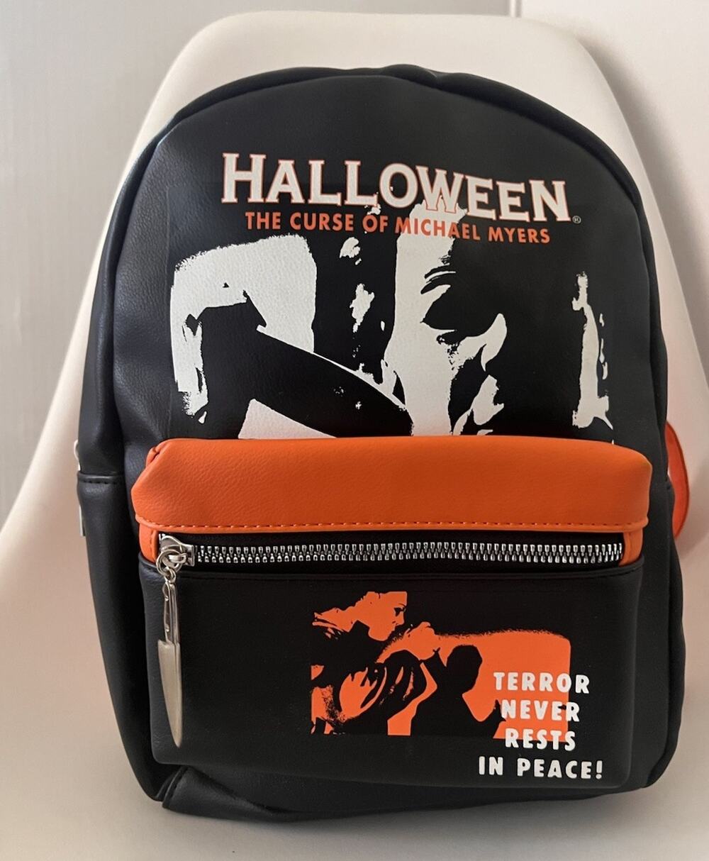 Halloween The Curse of Michael Myers Mini Backpack Horror Bioworld Black Orange